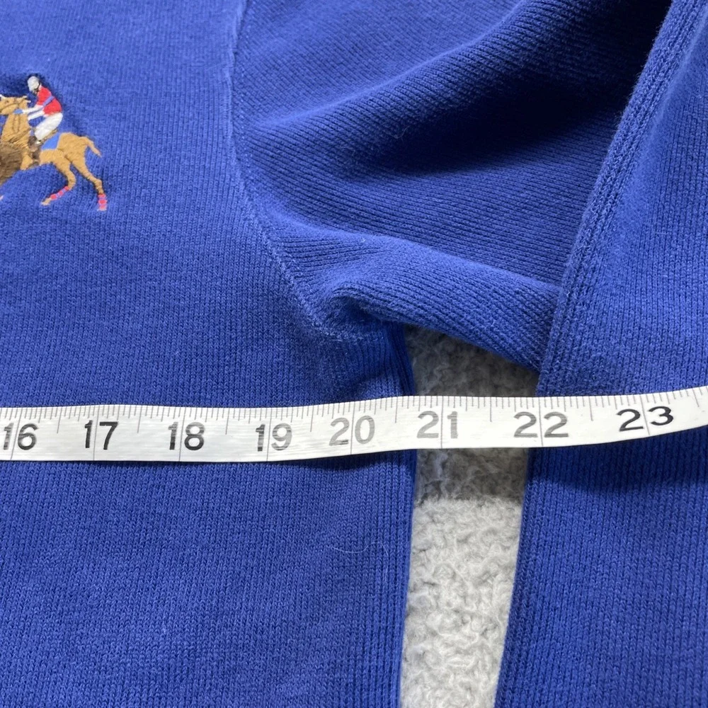 Vtg Polo Ralph‎ Lauren 1/4 Zip Pullover 3 Horsemen Size Small Preppy Equestrian